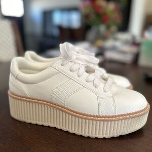 Dolce Vita white leather platform sneakers.